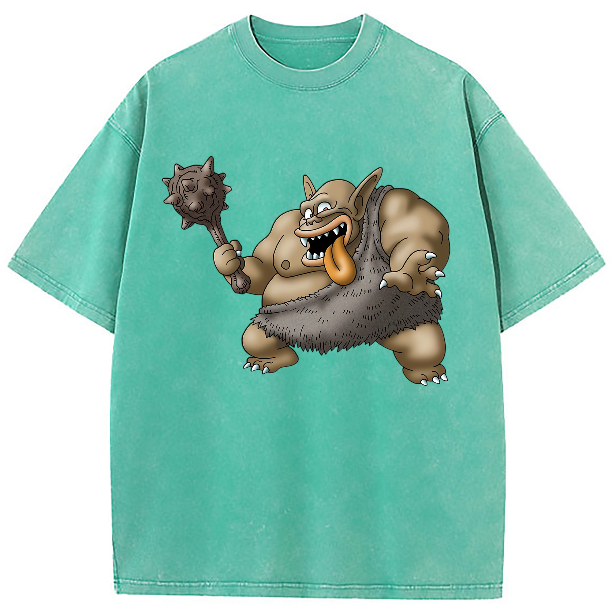 （画像用） ドラゴンクエスト Doragon Kuesuto Dragon Quest 綿100% ヴィンテージ風 半袖Tシャツ（フロントプリント）